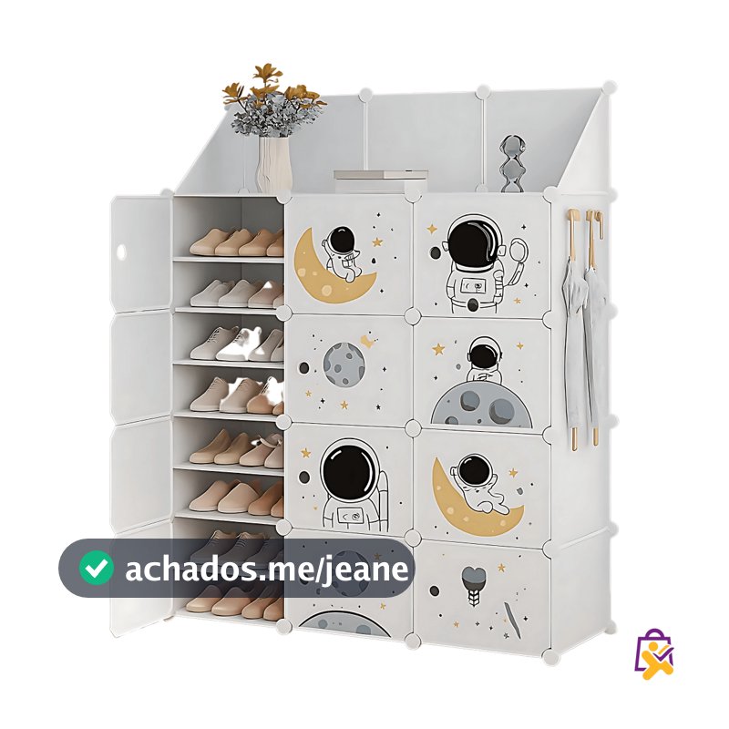 Guarda Roupa Sapateira Organizador Roupa Infantil 12 Portas Dobrável Portatil Modular