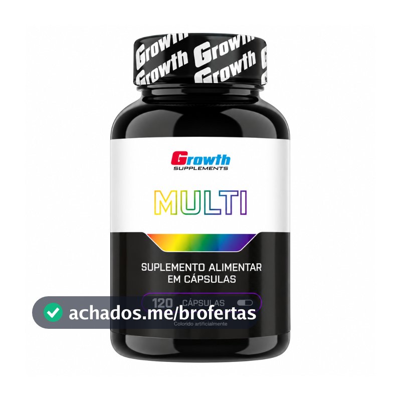 Multivitamínico 120 Cáps. - Suplemento Completo com Vitaminas e Minerais Essenciais - Growth Supplements - Sabor Neutro