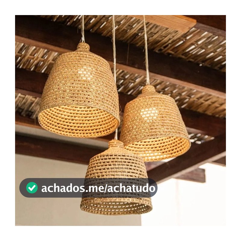 Trio de Luminárias Carnaúba Verano Coisas Diferentes Para Casa Decoração Elegante Natal Artesanato