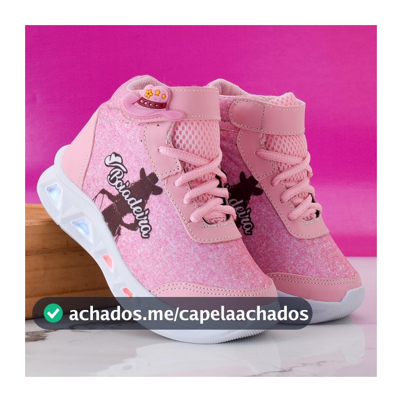 Botinha infantil BOIADEIRA tenis LED Menina Super Marcio e Leve