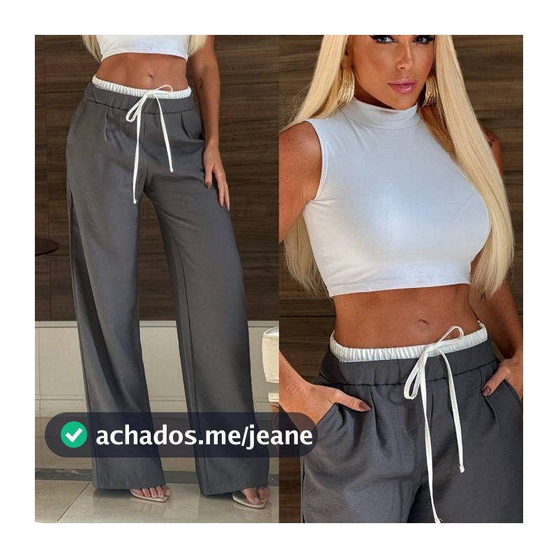 CALÇA FEMENINA VIRGINIA PANTALONA SOLITINHA COS DUPLO TENDENCIA 2026