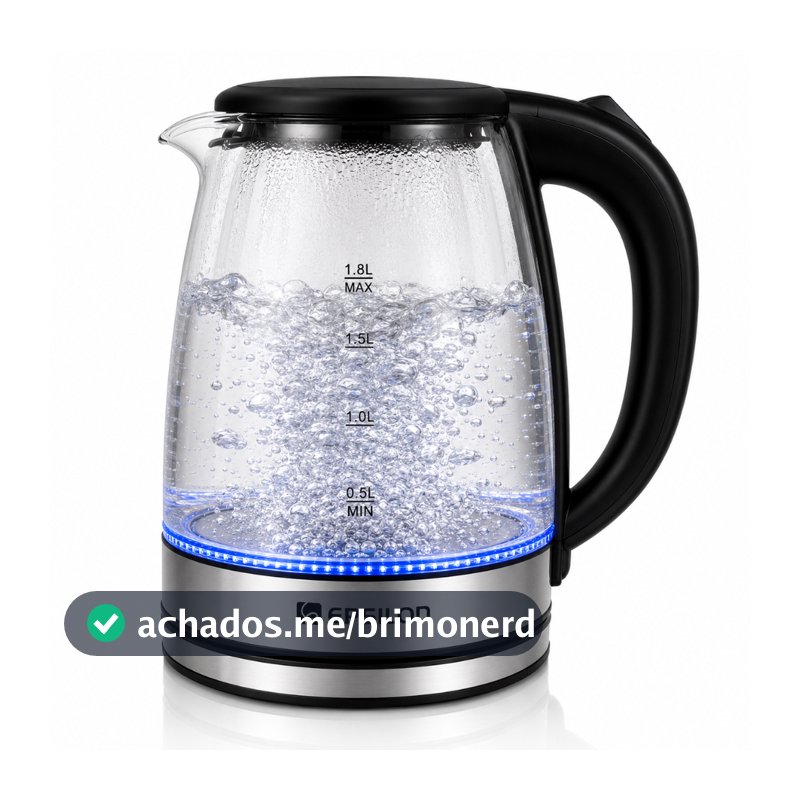 Chaleira eletrica vidro Epsilon Eps-2906 esquentar agua leite 1,8L jarra 1500W