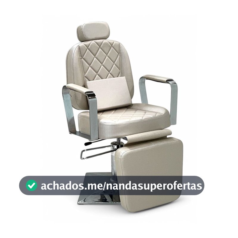 Cadeira Poltrona Reclinável De Maquiagem E Estética Profissional para Cabeleireiro Valentina Base Quadrada