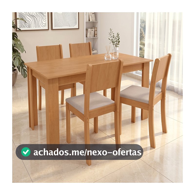 Conjunto Sala de Jantar com 4 Cadeiras Easy Line