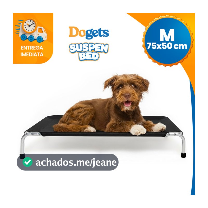 Cama Para Cachorro Suspensa Elevada Pet Cachorro 75x50cm Tamanho M Dogets