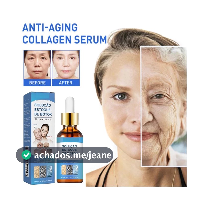 Sérum Facial Retinol e Colágeno 30ml Noturno Textura Leve com Conta-Gotas