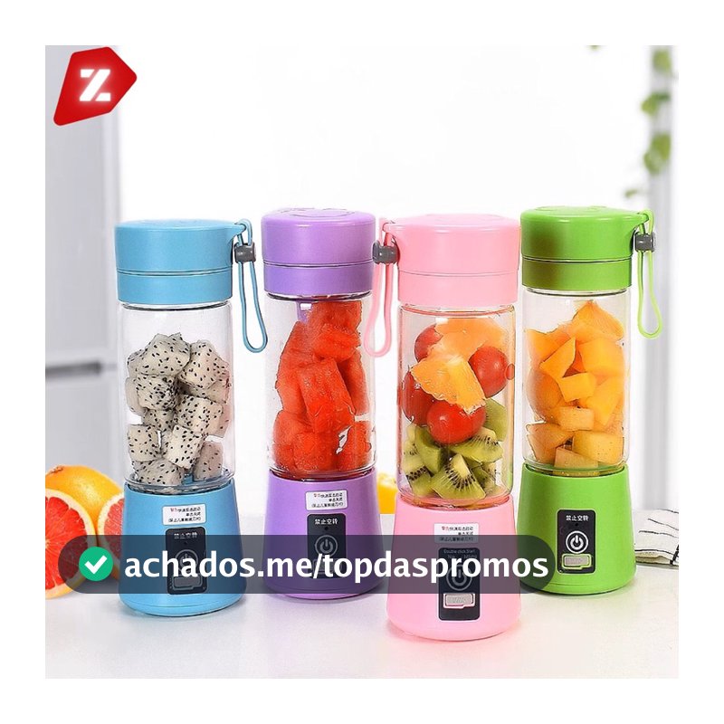 Mini Liquidificador Portátil Shake 6 Laminas + Cabo USB