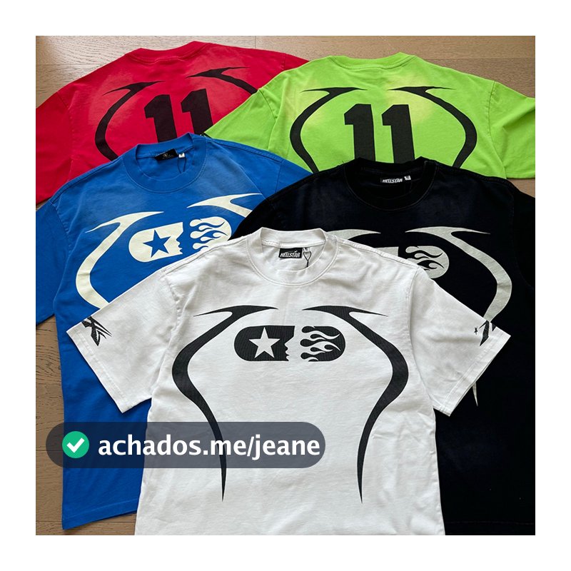 Hellstar Camiseta De Moda High Street Pescoço Redondo Manga Curta Unisexo Summer Oversize