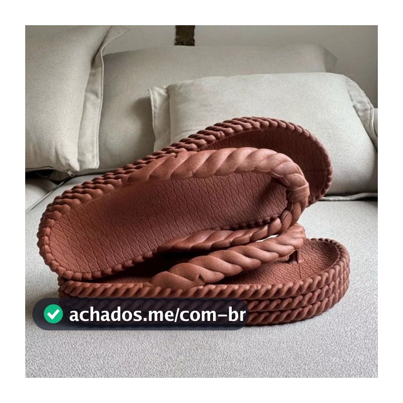 Sandalia Chinelo Feminino Nuvem Trançado Macio e Confortável