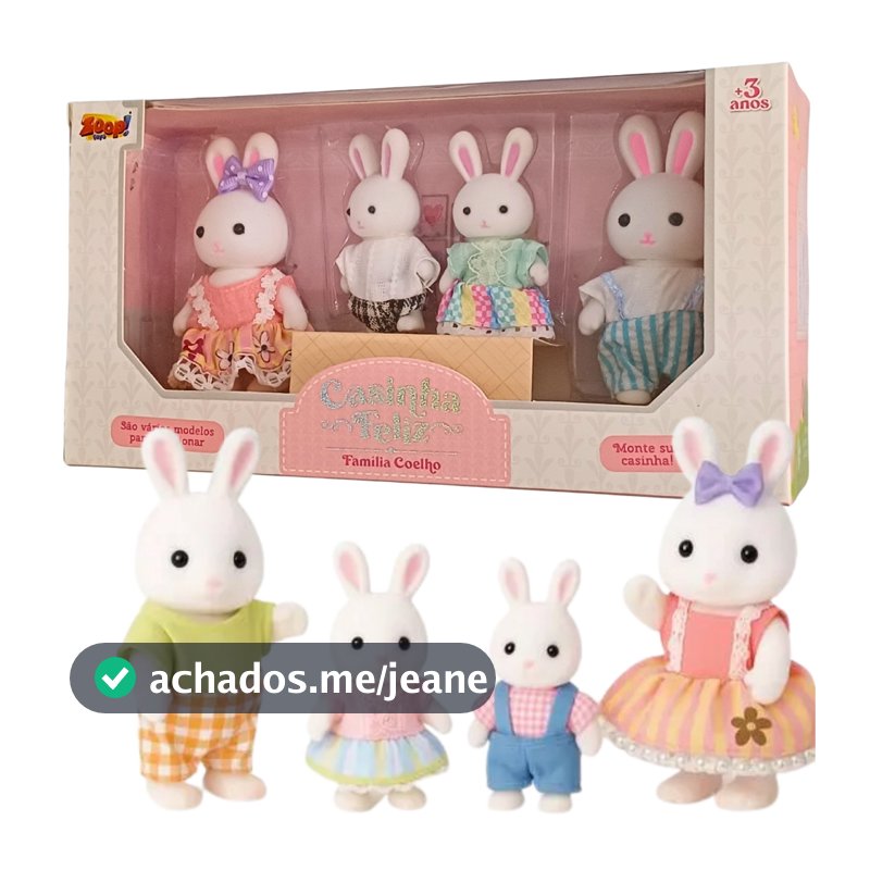 Coleção Casinha Feliz Família Com 4 Bonecos Escolha O Animal!
