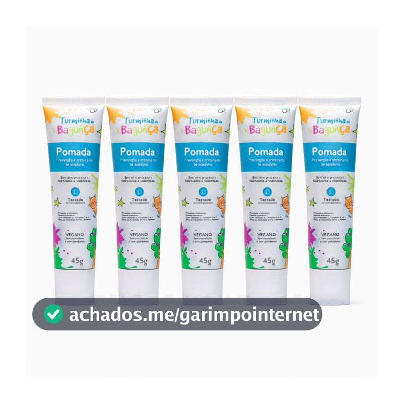 Kit 5 Pomadas Preventivas para Assaduras 45g Turminha da Bagunça Pomada Bebê
