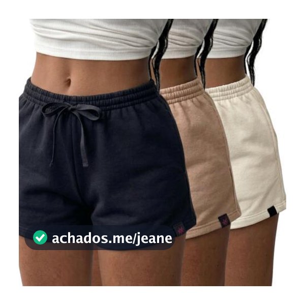 Kit 3 short feminino basico feminino de moletom bermuda feminina basica short curto short moletom feminino Shortinho