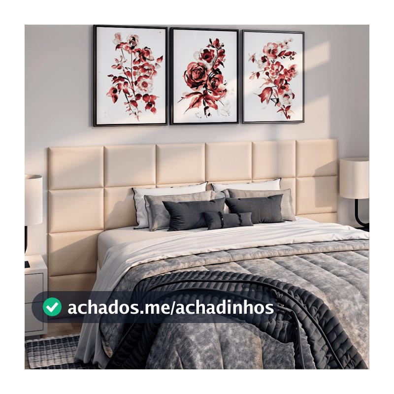 Kit Cabeceira Estofada Completa Adesiva em Modulos 40x30 para Cama de Solteiro Casal Queen King Box