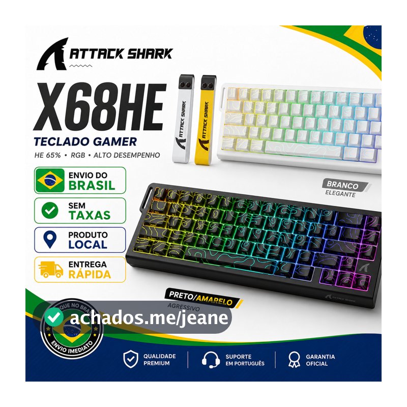 Ataque SHARK X68HE Teclado Mecânico Magnético RGB 8K E-Sports De Eixo 0.01mm RT Precisão 128K Taxa De Verificação