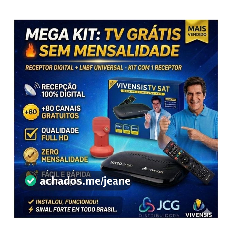 Kit Receptor De Tv Vivensis VX10 TV Sat Nova Parabólica + Lnbf Simples Vivensis Original