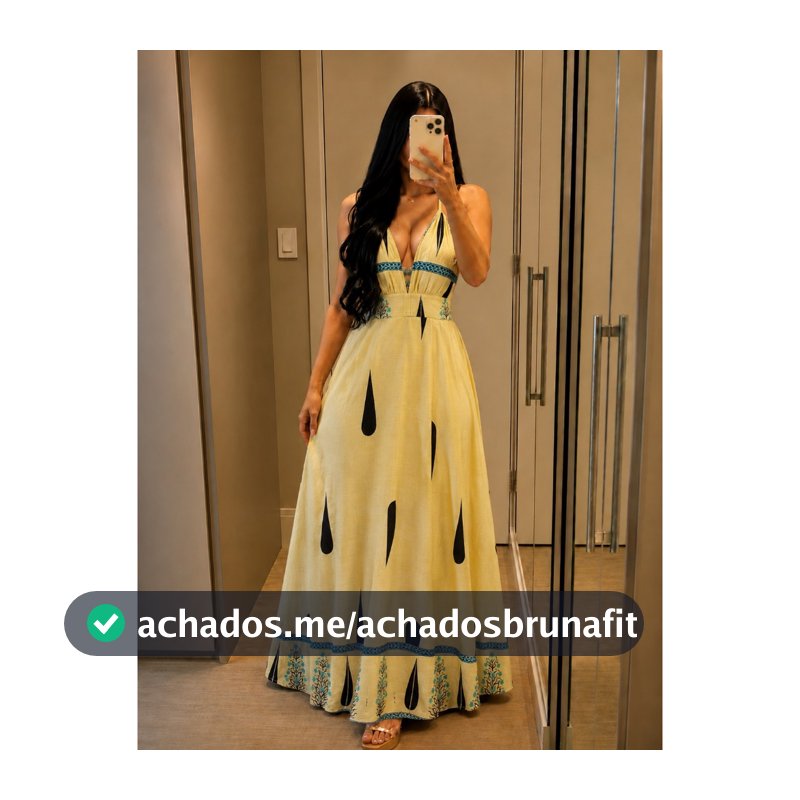 Vestido Feminino Longo Frente Única Com Decote Aberto Estampa Gota Boho