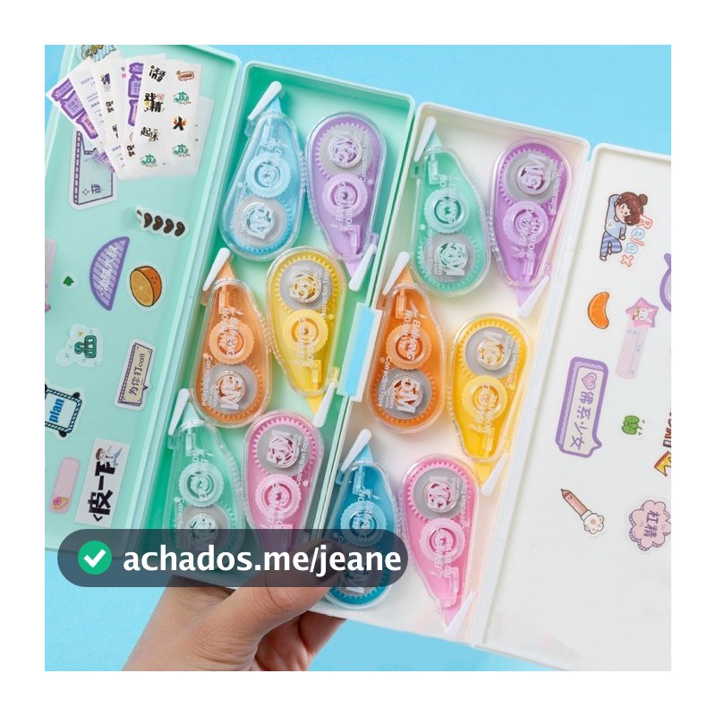 6 Peças Fita Corretiva Criativa Para Correção E Efetiva Corretivo Artigos De Papelaria Escola Escritório Modelos Aleatór