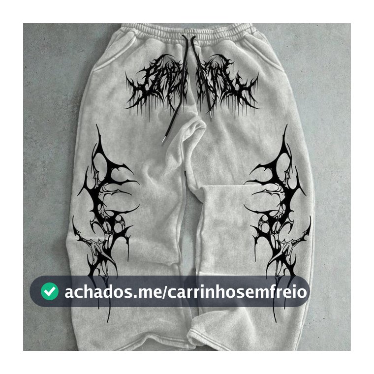 Calça Moletom Baggy Estampa Dark Tribal Unissex Streetwear Casual Confortável Moda Gringa - Envio Rápido