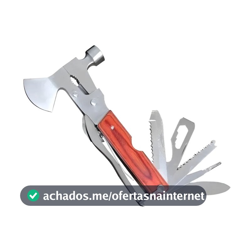 Alicate Multifuncional 11 EM 1 Martelo Machado Canivete Com Estojo Cor Aço-inoxidável