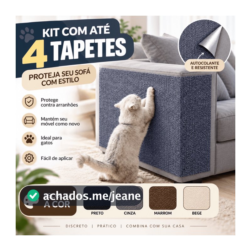 1 a 4 Tapete Arranhador Gato Sofa Adesivo Protetor Cama Móveis
