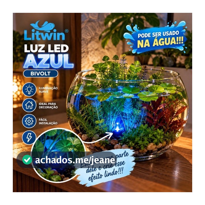 LUZ LED À PROVA D'ÁGUA BIVOLT Inmetro 110V/220V DECORAÇÃO GERAL E USO EM AQUÁRIOS E FONTES