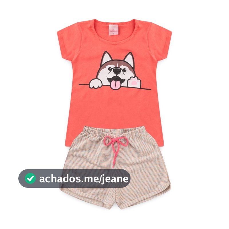 Conjunto Infantil Feminino Shorts e Baby Look Menina L19