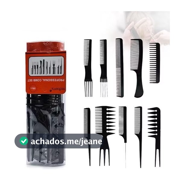 10 Pentes Profissionais de Cabelo – Pentes Barbeiro, Salão, Modelar e Desembaraçar