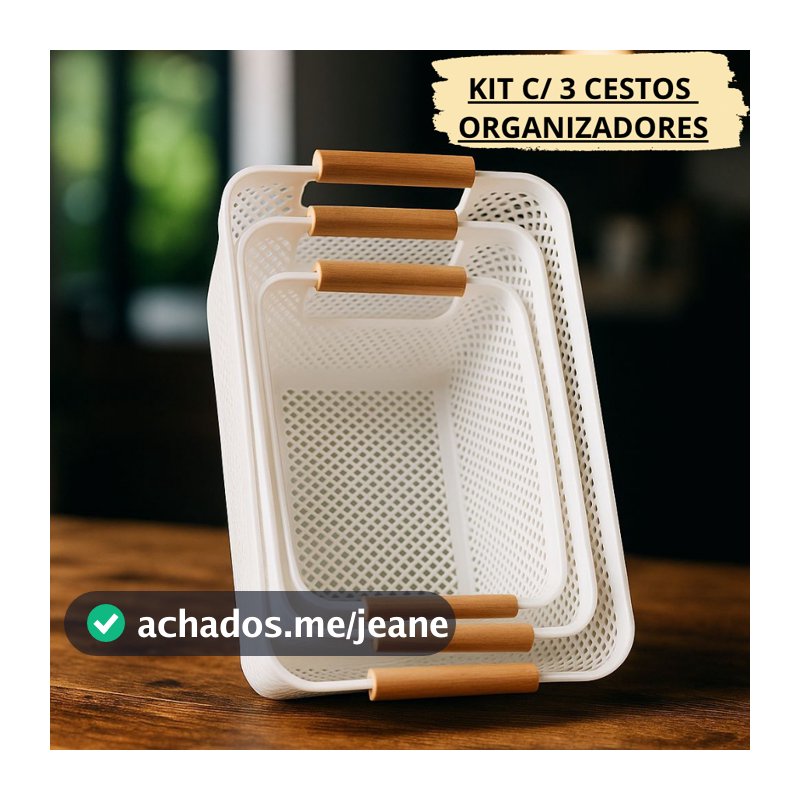 Kit de Organizadores Bambu Multiuso Organize Quarto Sala Cozinha Brinquedos e Armarios lavanderia