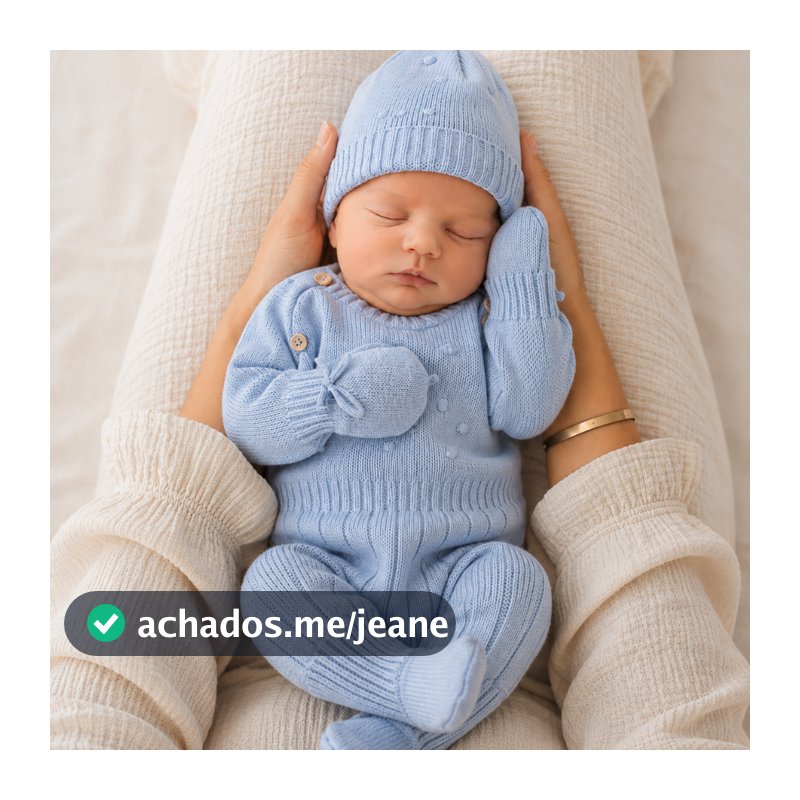 Kit Saída Maternidade 3 Peças Luxo Tricô Menino Menina Recém Nascido Macacão Luva Touca Tricot