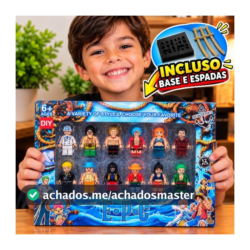 Kit 12 Bonecos Estilo Lego One Piece Dragon Ball Mine Compatíveis Blocos de Montar