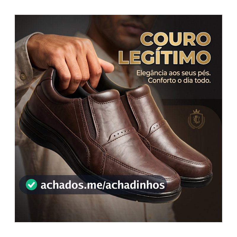 Sapato Masculino Couro Social Confortável Uso Diário Trabalho