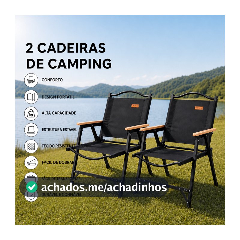 Cadeira Dobrável JOYFOX Reforçada Até 250kg Encosto Alto Oxford 600D Aço Carbono