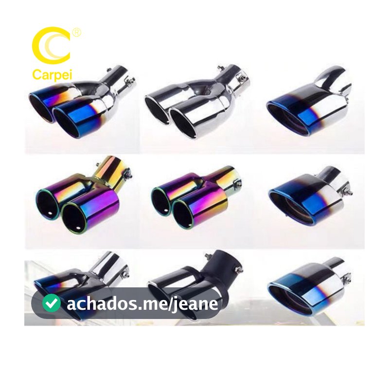 Universal Burned Tip Reto Bisel Saída Dupla Ponta Escapamento Carro Aço Inoxidável Slant Laminado Borda Auto Silenciador