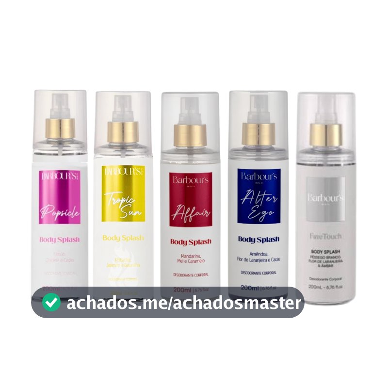 Body Splash Barbour's Feminino Masculino, Sedução e Lisoterapia 200ml–Fragrâncias Perfume Intenso Femininas e Masculinas