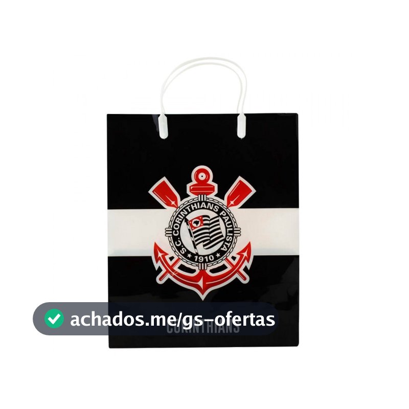 SACOLA CORINTHIANS PARA PRESENTE ORIGINAL DO CLUBE MEDIDAS 33x9x27cm