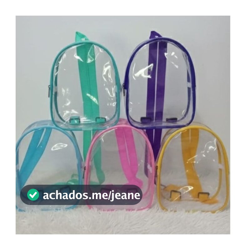Kit 20 Mochilas infantil Transparente Plástico Cristal Lembrancinha Festa