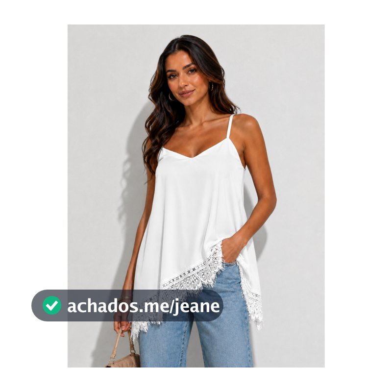 Blusa Feminina Soltinha de Alcinha com Detalhe em Renda Elegante