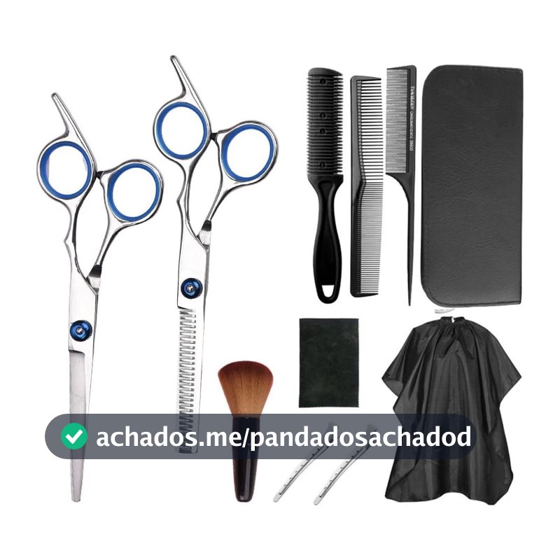 Kit 11 Peças Barbeiro De Barbear Inoxidável Tesoura De Aço tesoura de cabelo