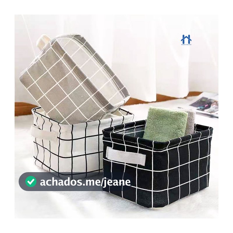 Caixa de Armazenamento de Tecido Pequena Cesto Dobrável Organizador  HH UTILIDADES DE CASA