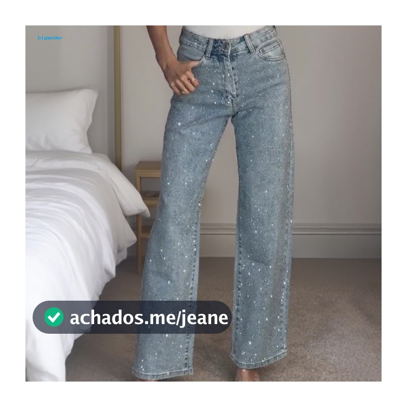 Loose Straight Leg Pants Women Faux Pearl Embellished Jeans Stylish High Waist Denim for Perfect for Casual and Chic Loo