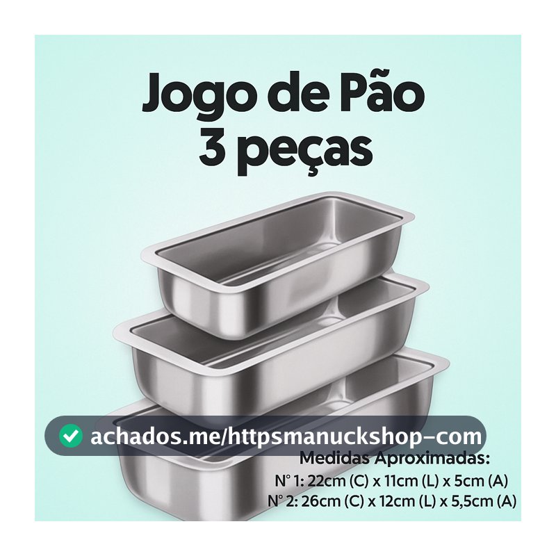 Kit Formas de Pão Caseiro N1 N2 N3 Assadeiras  Bolo Inglês, Kit Cuca, Forma de Gelo Alumínio