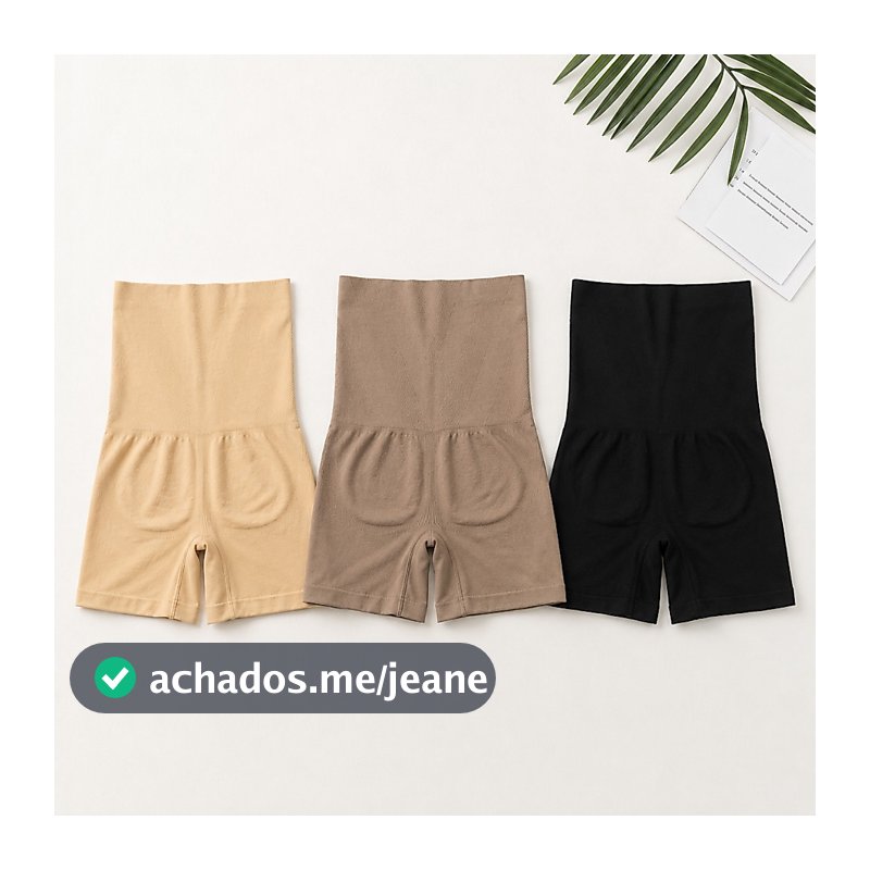 Kit Short Cinta Modeladora Original 4 Barbatanas Alta Compressão Não Enrola Zero Transparência Empina Bumbum