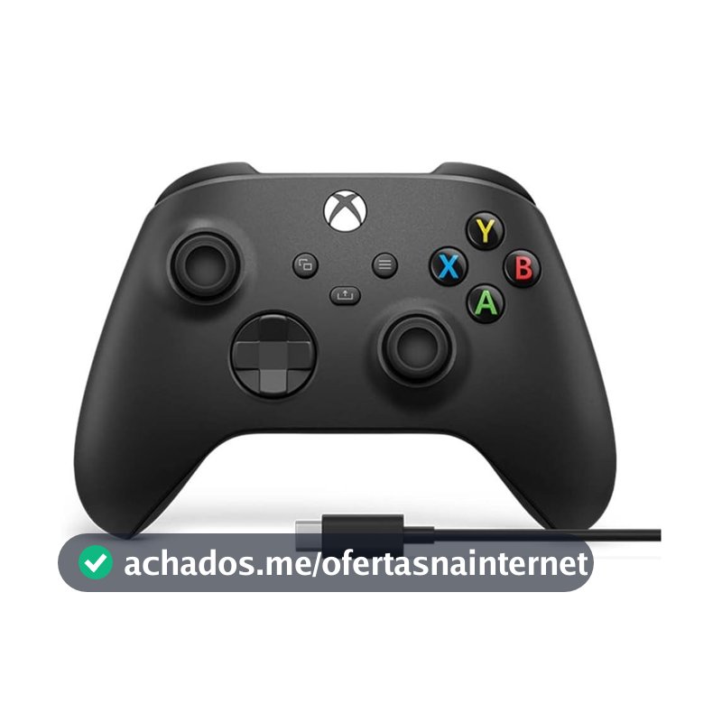 Controle para Xbox Sem Fio Preto + Cabo USB-C