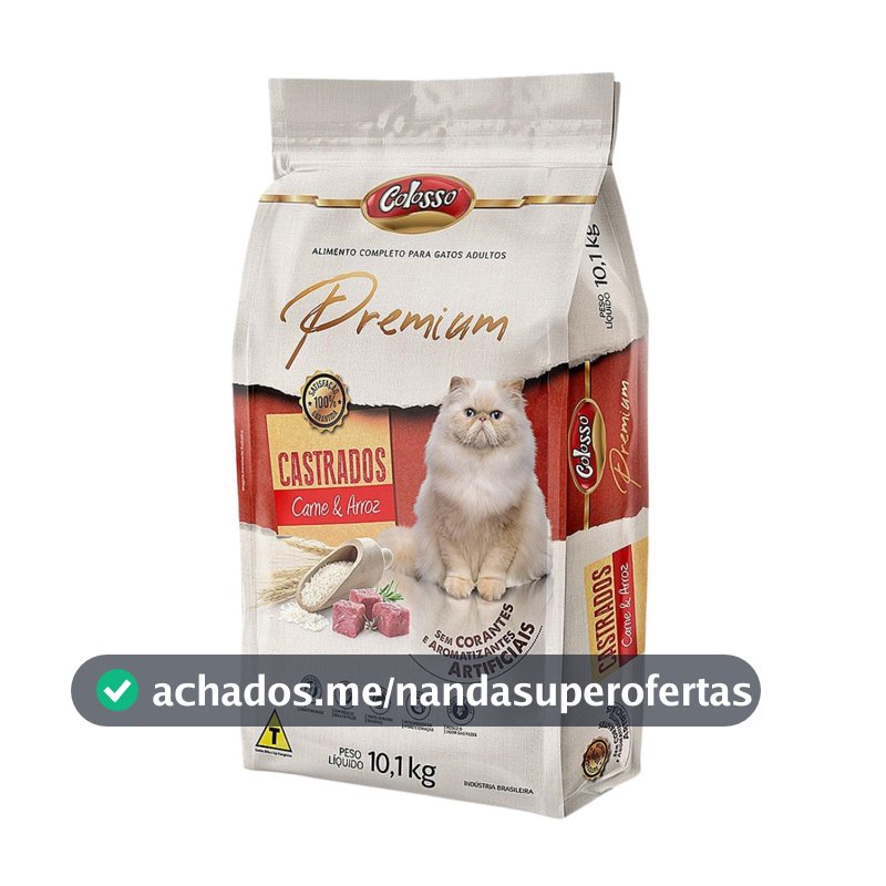 Ração Colosso Premium Gato Castrado 10 Kg Carne
