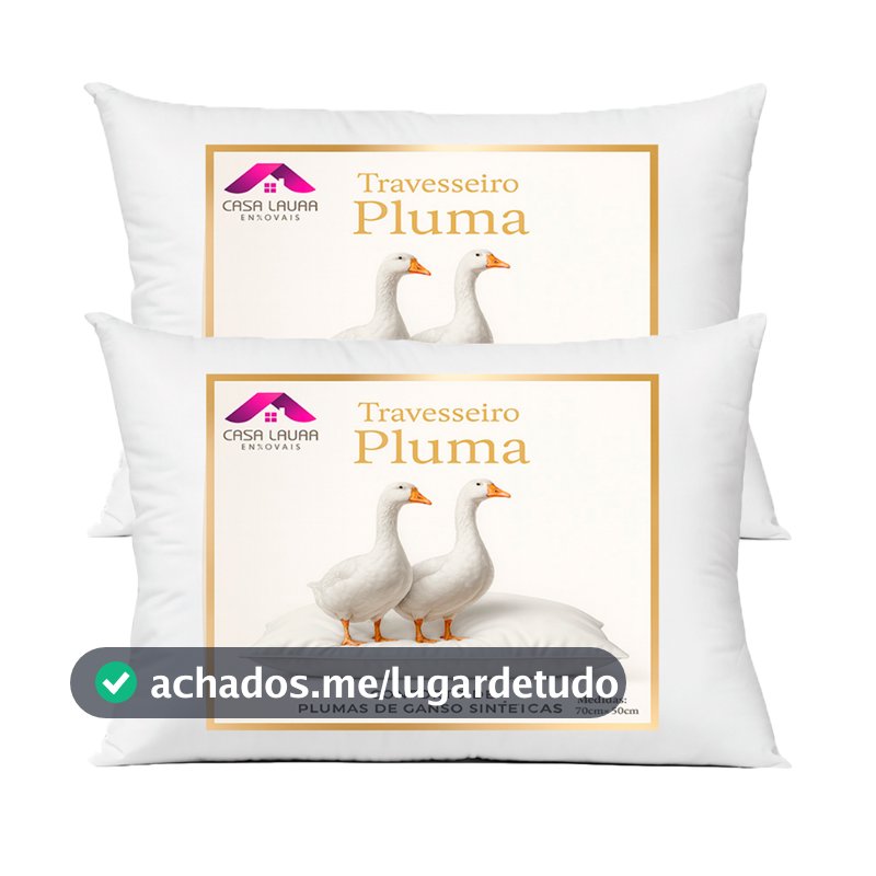 Travesseiros Pluma de Ganso Descanso Antiacaro 70x50cm Sintético