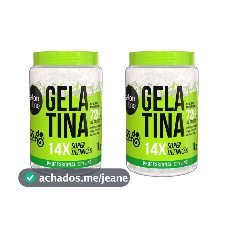 Kit com 2 Gelatinas #todecacho Super Definição Salon Line 1kg