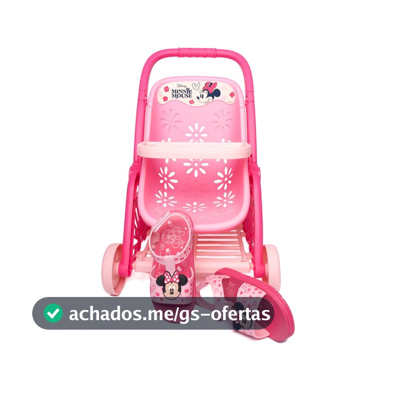 Sandália Infantil Grendene Minnie Papete Carrinho Rosa