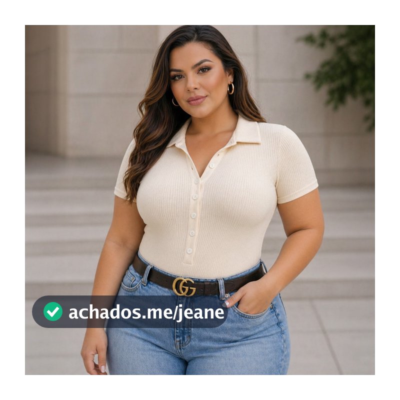 Body Plus Size Polo Manga Curta  Com Botão  Decotado Body Grande Canelado Confortavel Estiloso VESTE 46/52 VERAO