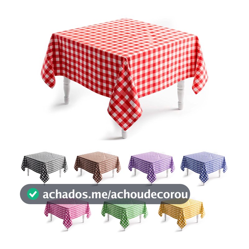 Toalha de Mesa Quadrada Xadrez em Tecido 4 Lugares Festa Junina Pique Nique Cobre Mancha e Decoração em Geral