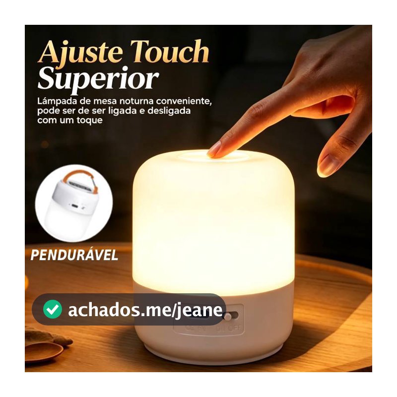 Abajur Quarto Luminária Led De Mesa Criado Mudo Recarregável Touch Cabeceira De Quarto Luz Estudos